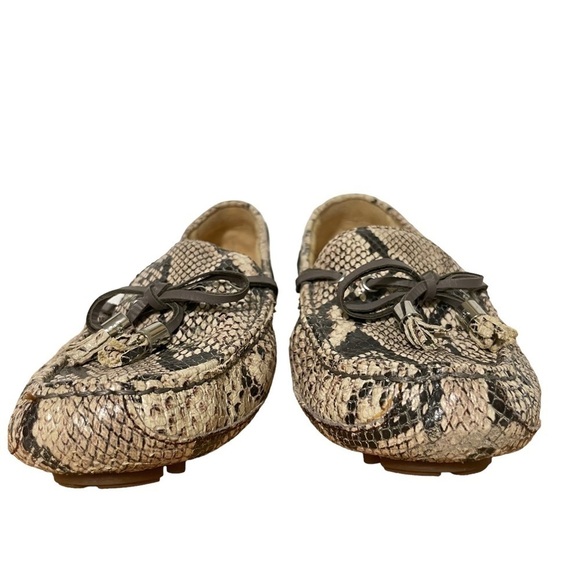 Cole Haan Garnet Leather Snakeskin Driving Mocs Loafers Flats Tassel Size 7.5 - Picture 6 of 15